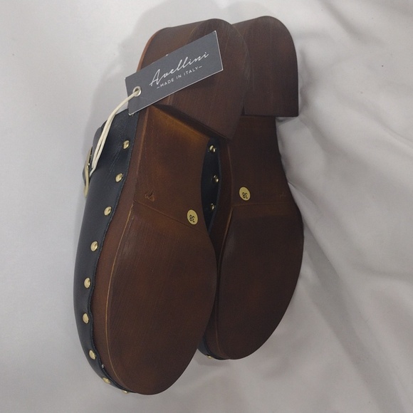 NWOB Avellini Black And Brown Clog Women's Size EU 38  US 7.5 Italian Made - Picture 9 of 11